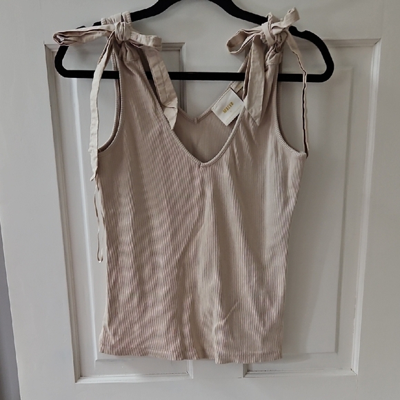 Anthropologie Tops - Maeve Cream Tie-Shoulder Tank Top